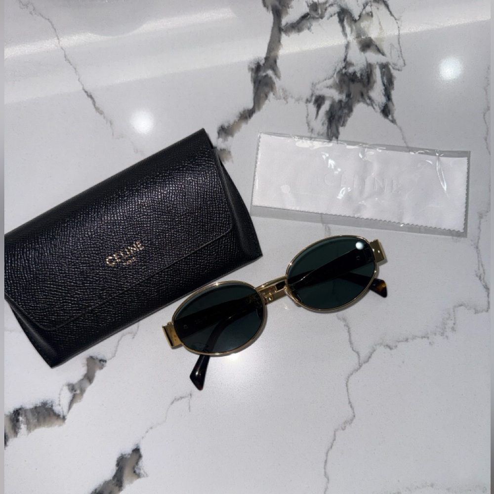 Celine Black and Gold Sunglasses
